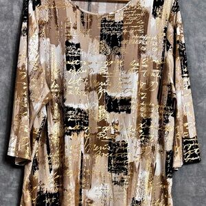 TanJay Women's Long Sleeve Top - Black, Brown, Gold